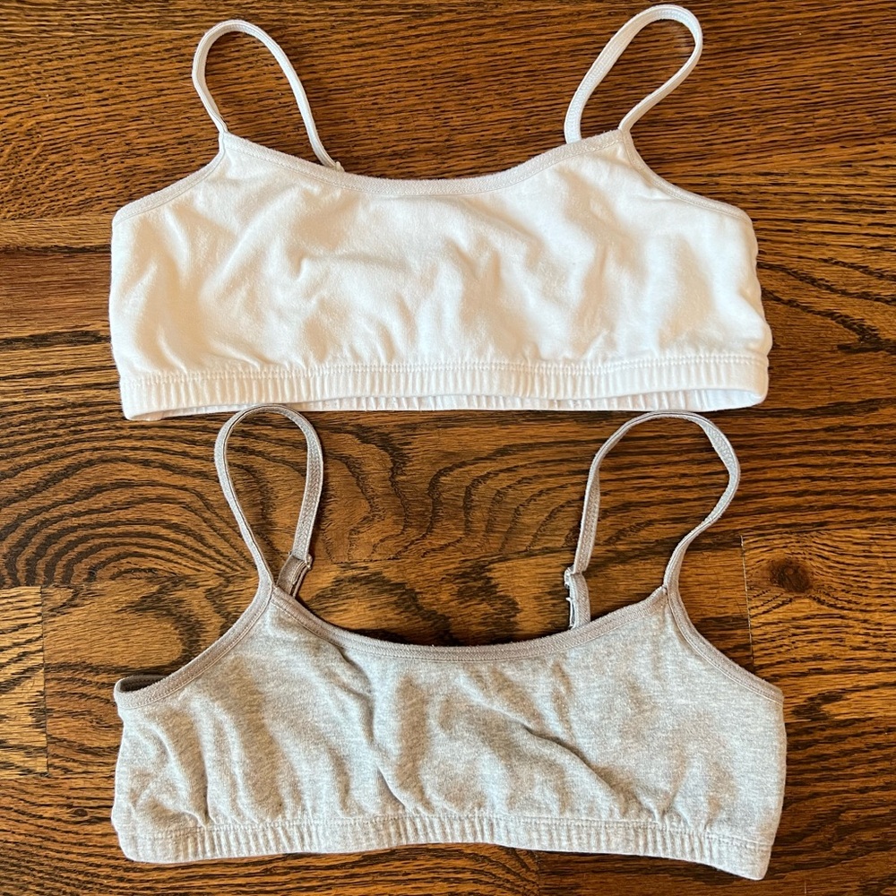 GAP Kids White and Gray Bralette Set